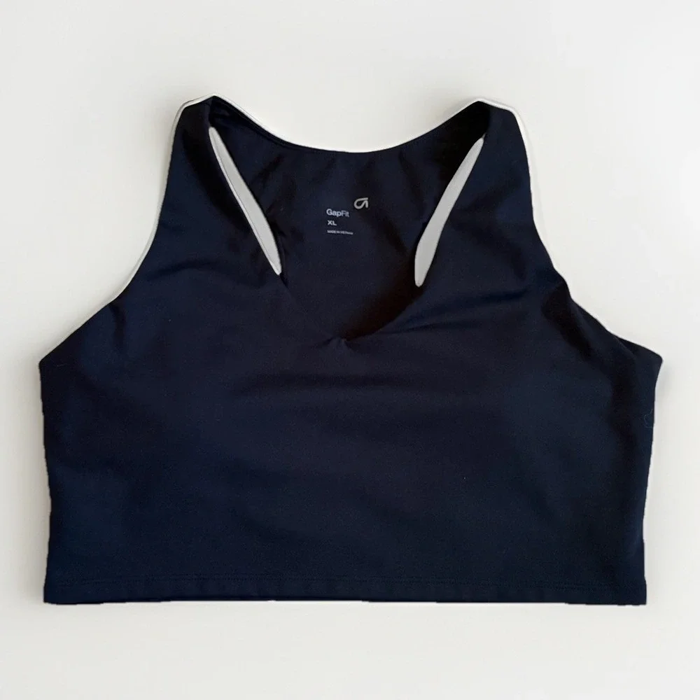 Gap Fit Sports Bra Women XL Black Racerback Wireless Soft Stretch Athletic Yoga - Picture 1 of 7